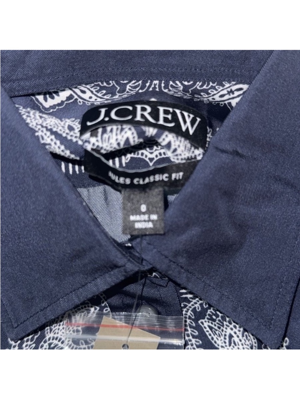 J. Crew Navy and White Paisley Button-Down Shirt - Picture 5 of 5